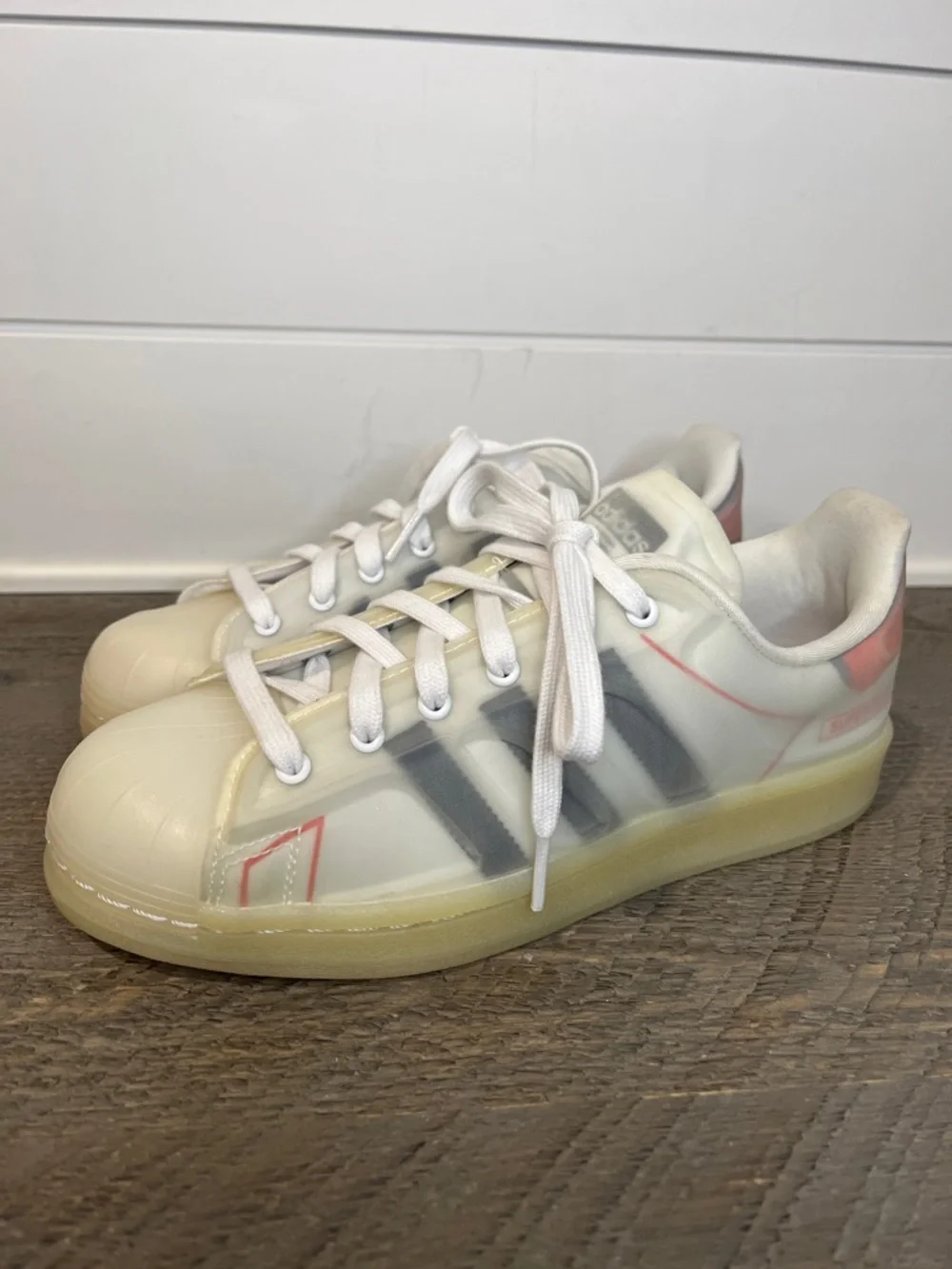 Adidas Superstar Futureshell 'White Semi Solar Red' - Men's 5.5 Women's 7 - Picture 3 of 8